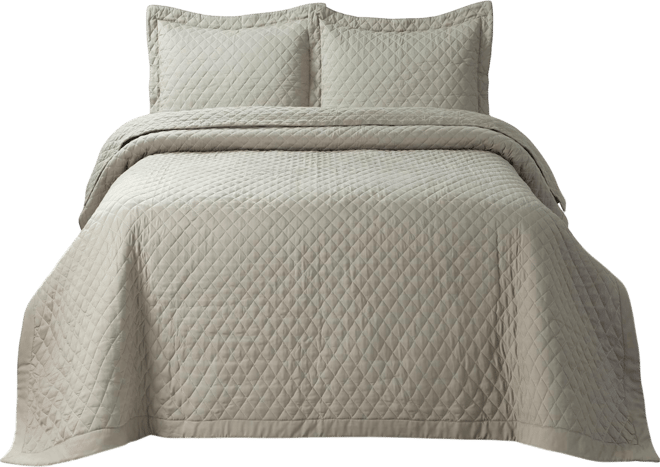 Brisbane Microfiber Solid Oversized Quilt Set, King