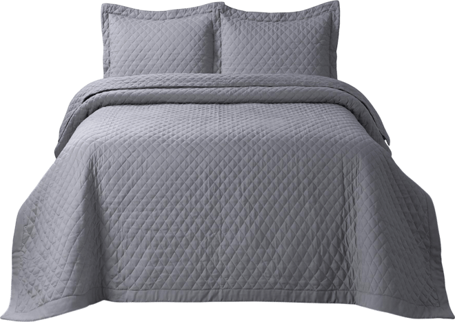 Brisbane Microfiber Solid Oversized Quilt Set, King