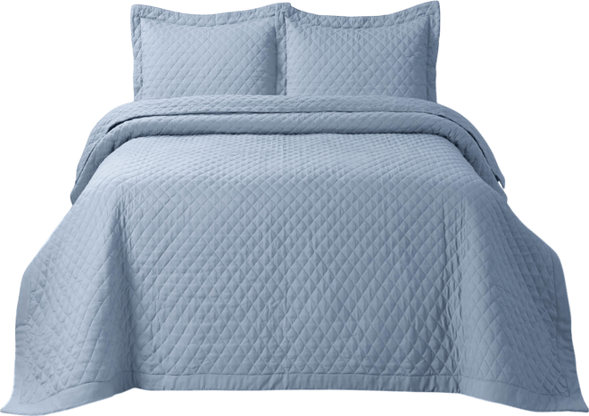 Brisbane Microfiber Solid Oversized Quilt Set, King