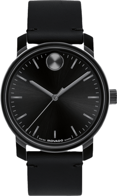 Men's Bold Access Swiss Quartz Black Leather Watch, 41mm