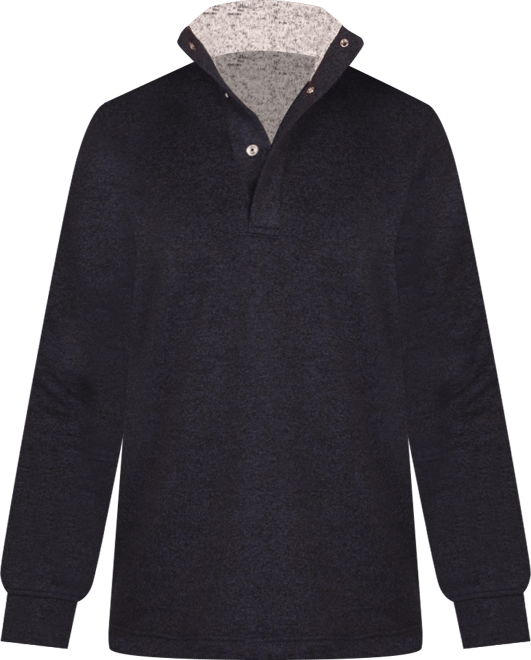 Men's Sweater Knit Snap Placket Pullover