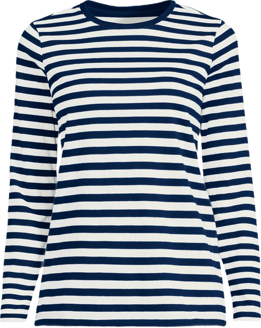 Relaxed Supima Cotton Long Sleeve Crew Neck T-Shirt, Regular & Petite