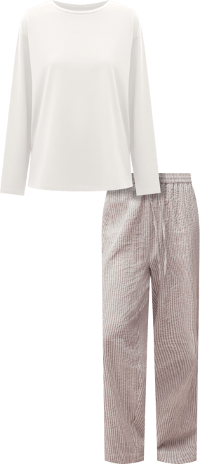 Women's 2-Piece Seersucker Striped Pajamas