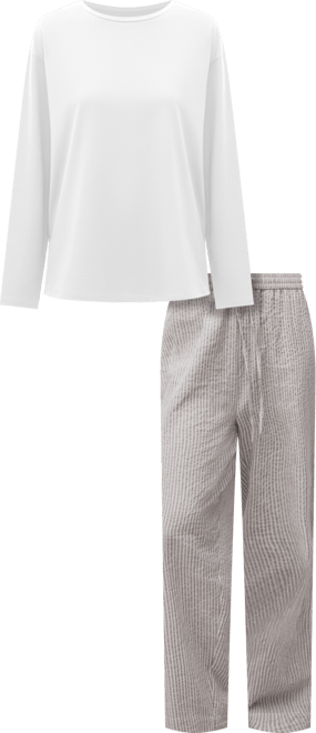 Women's 2-Piece Seersucker Striped Pajamas