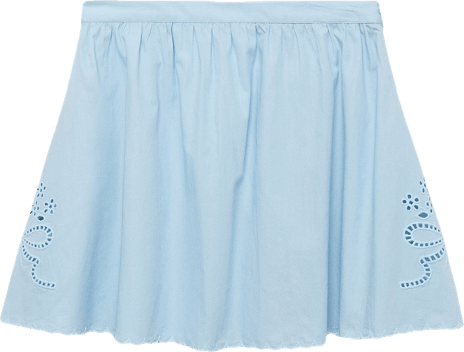 Women's Scalloped Hem Embroidered Skirt