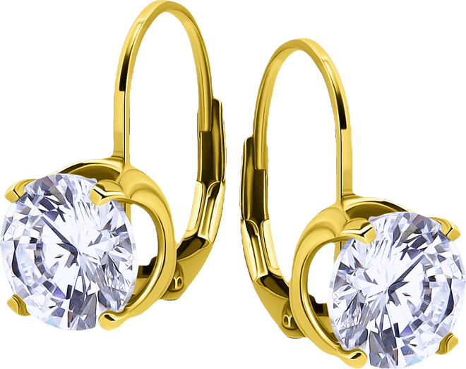 Cubic Zirconia Leverback Drop Earrings in 18k Gold-Plated Sterling Silver, Macy's Exclusive