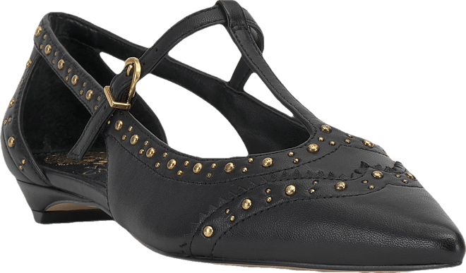 Vince Camuto Women's Valkie Studded T-Strap Micro-Heel Mary-Jane