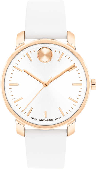 Women's Bold Access Swiss Quartz White Leather Watch, 34mm