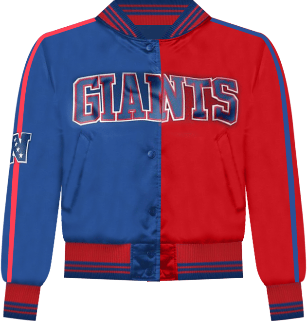 Women's Red/Royal New York Giants Cropped Full-Snap Jacket