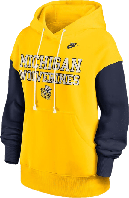 Women's Maize/Navy Michigan Wolverines Oversized Legacy Phoenix Pullover Hoodie