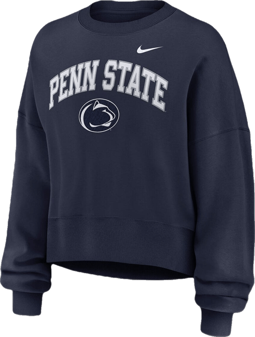 Women's Navy Penn State Nittany Lions Oversized Phoenix Arch Pullover Sweatshirt