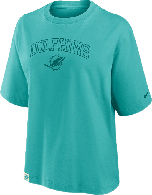 Women's Aqua Miami Dolphins Glory Arch Boxy T-Shirt