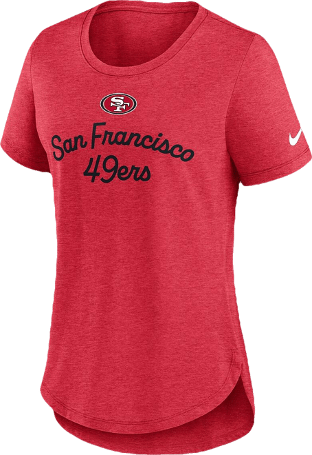 Women's Scarlet San Francisco 49ers Script Tri-Blend T-Shirt