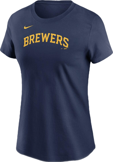 Women's Jackson Chourio Navy Milwaukee Brewers Fuse Name Number T-Shirt