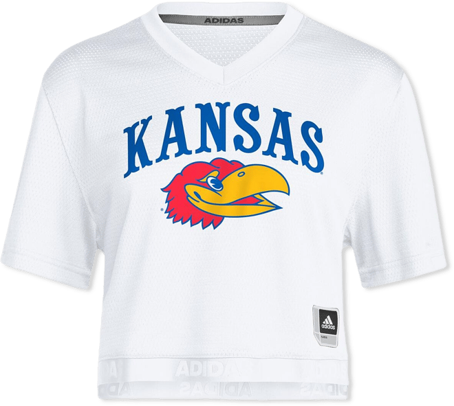 Women's White Kansas Jayhawks White Out Cropped T-Shirt