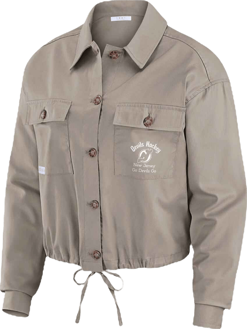 Women's Gray New Jersey Devils Cinched Button-Up Jacket