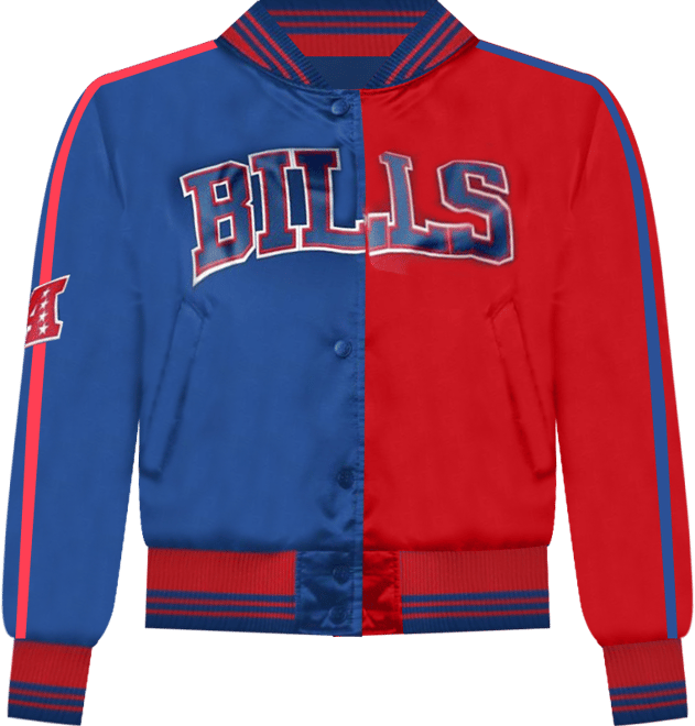 Women's Royal/Red Buffalo Bills Zone Blitz Cropped Full-Snap Satin Jacket