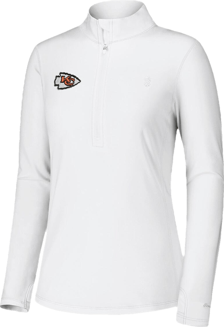 Women's White Kansas City Chiefs Sport Playa Vista IslandZone Quarter-Zip Jacket