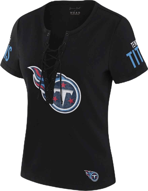 Women's x Gracie Hunt Black Tennessee Titans Draft Me Lace-Up T-Shirt