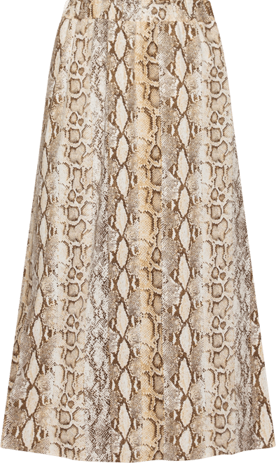 Plus Size Python Elastic Waist Maxi Skirt