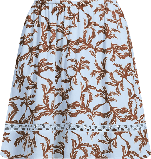 Women's Voile Ladder Trim Above the Knee Skirt