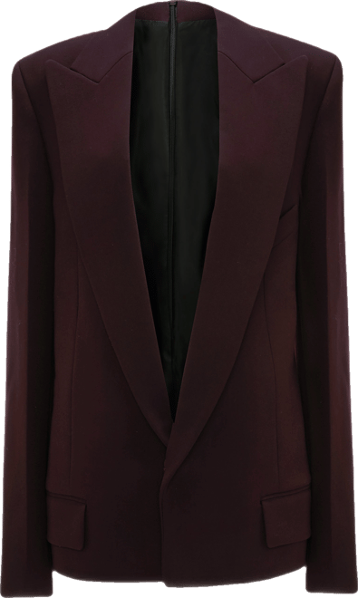 Dropped Lapel Jacket In Deep Mahogany