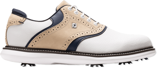 FootJoy Traditions Saddle Golf Shoes White/Khaki/Peacoat 57971