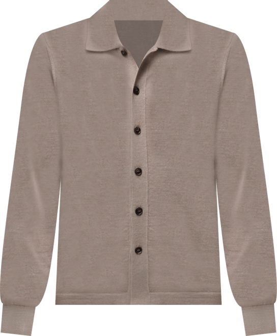 Men's Cashmere Silk Polo-Neck Cardigan