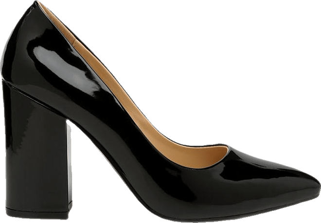 Kamira Patent Faux Leather Block Heel Pumps