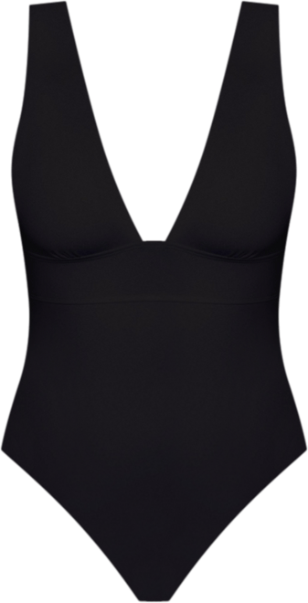 Modern V Neck One Piece Swimsuit