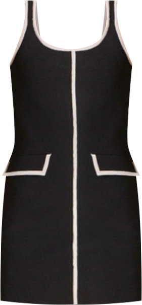 Women's Contrast Square Neck Mini Knit Dress