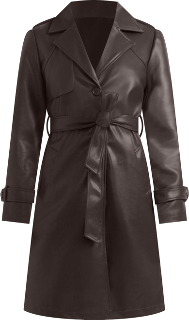 Women's Faux Leather Trench