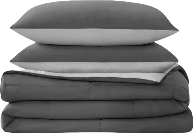 Box Stitch Reversible 3-Pc. Comforter Set, Full/Queen