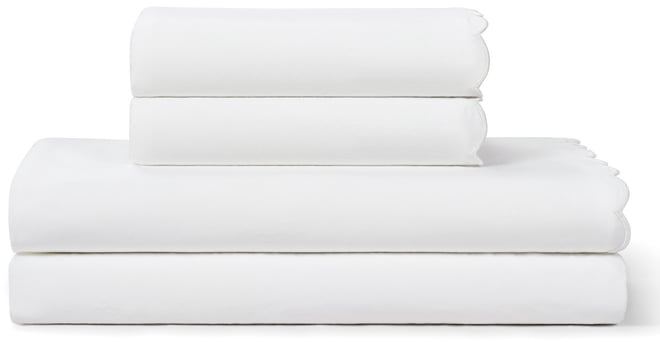Scallop 300-Thread Count Cotton 4-Pc. Sheet Set, King