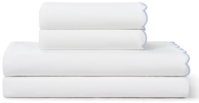 Scallop 300-Thread Count Cotton 4-Pc. Sheet Set, King