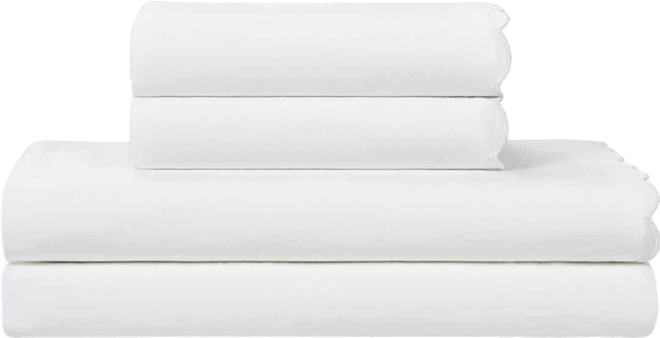 Scallop 300-Thread Count Cotton 4-Pc. Sheet Set, Full