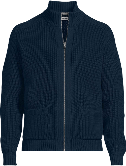 Lands' End Men's Long Sleeve Drifter Full Zip Cardigan Sweater