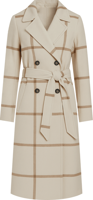Petite Belted Notch Collar Coat