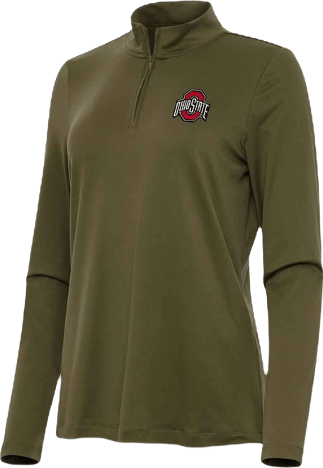 Women's Olive Ohio State Buckeyes Reprocess Quarter-Zip Top