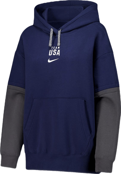 Women's Navy Color Block Essential Pullover Hoodie