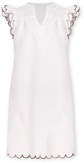 Women's Scallop Midi Dress