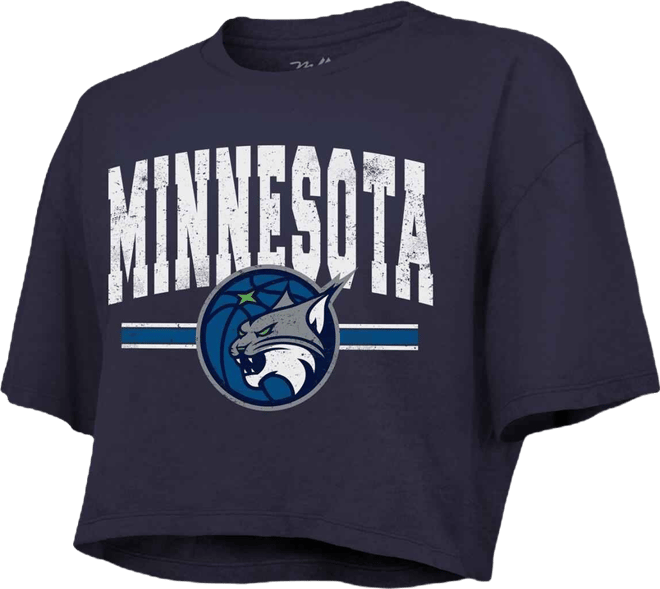 Women's Navy Minnesota Lynx Chalk Stripe Boxy Crop Top