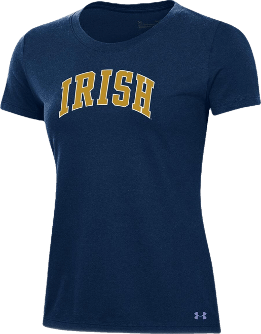 Women's Navy Notre Dame Fighting Irish Essentials 2-Hit Performance T-Shirt