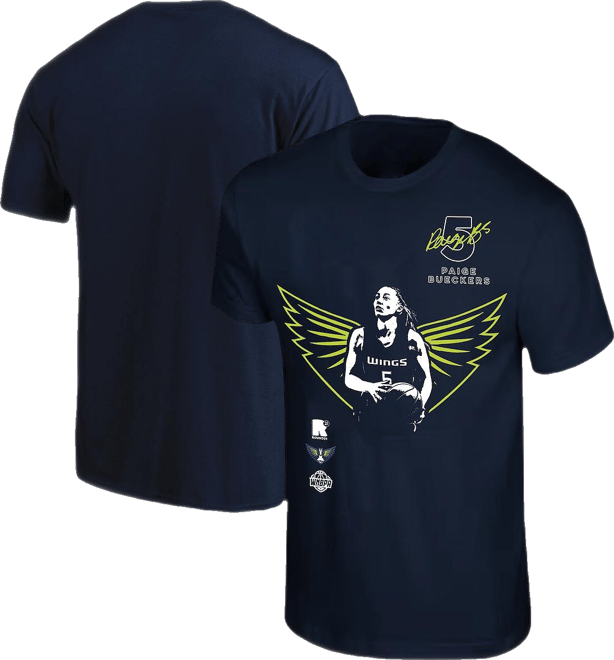 Men's and Women's Paige Bueckers Navy Dallas Wings 2025 Wnba Draft Night T-Shirt