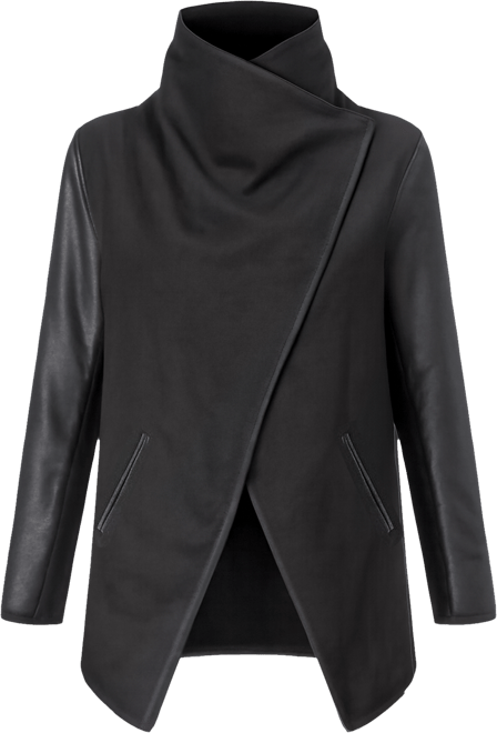 Women's Leather Sleeve Jacket