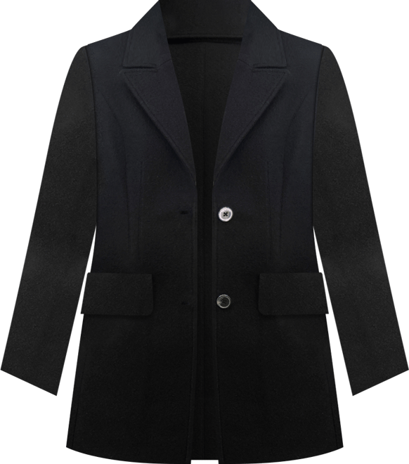 Women's Notched-Collar Single-Breasted Peacoat
