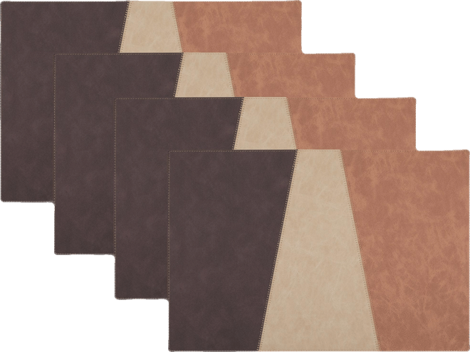 Milano Reversible Premium Faux Leather 12" x 18" Rectangular Placemats Set of 4