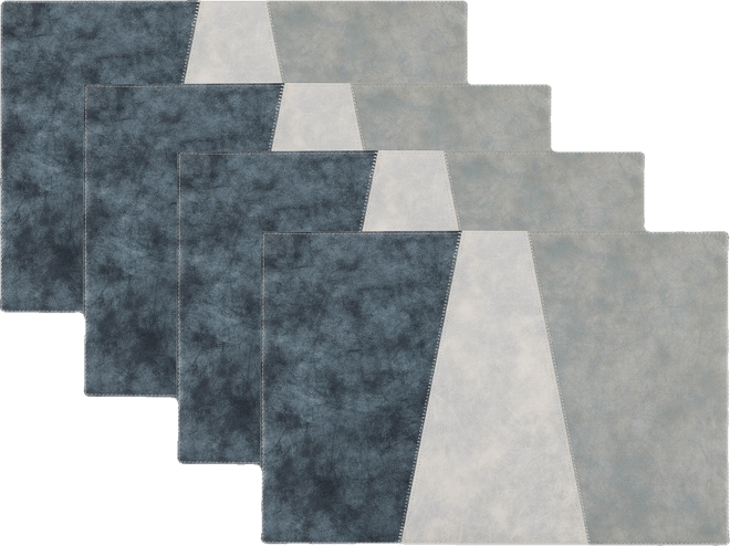 Milano Reversible Premium Faux Leather 12" x 18" Rectangular Placemats Set of 4