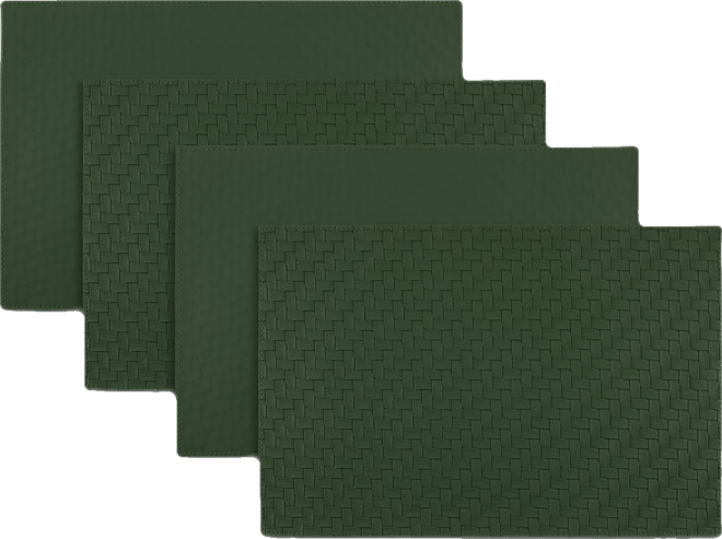 Lausanne Reversible Premium Faux Leather 12" x 18" Rectangular Placemats Set of 4