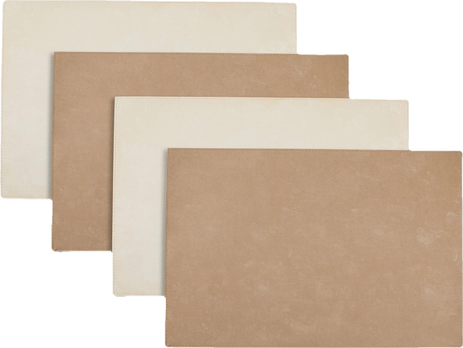 Velvet Reversible Premium Faux Leather 12" x 18" Rectangular Placemats Set of 4